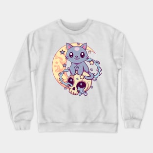 Skull Cat Kawaii Gothic Crewneck Sweatshirt